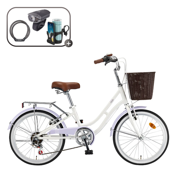 2026 삼천리 프림로즈 20 클래식 시티형 바구니 7단 알루미늄 주니어 자전거, 1개, 140cm, 펄 화이트99 조립