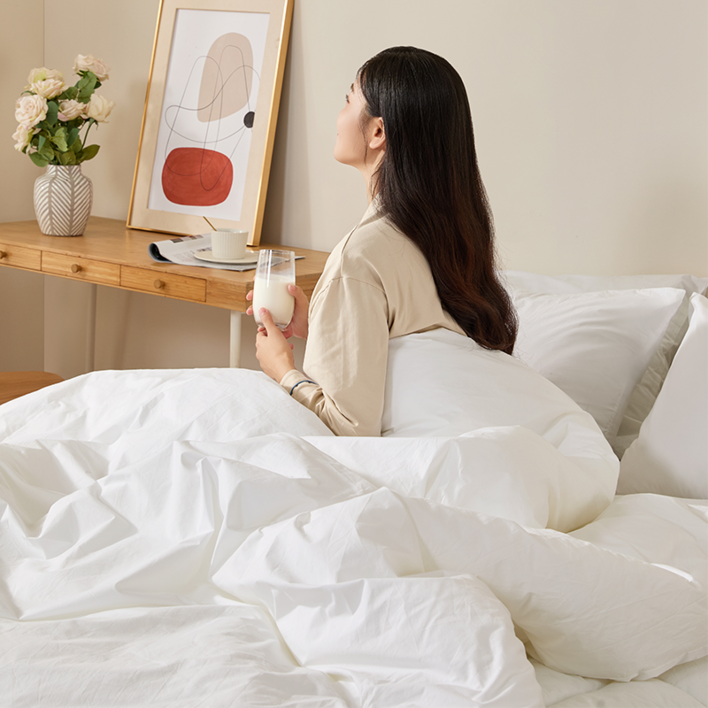 KURUA 60수 고밀도 순면 워싱 침구세트 호텔식 차렵이불패드베개커버 세트