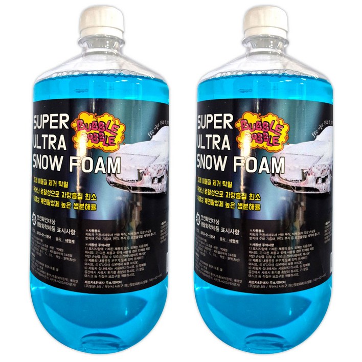 맑은 슈퍼울트라 스노우폼 버블 고농축 1L1L 린넨향 풍성한 고밀도 거품 가성비 최강, 2개, 1L
