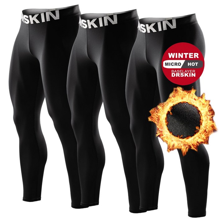 기모 3PackDRSKIN 스포츠 마이크로 기모 히트기모 기모베이스레이어 바지 셔츠
