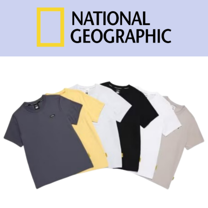 국내매장판 내셔널지오그래픽 반팔티 남성 여성 공용 면소재 여름 기능성 티셔츠 N255UTS910