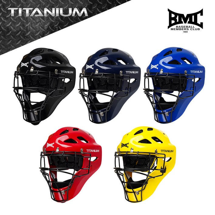 BMC 티타늄 시리즈. 일체형 포수 헬멧 5color, 1개, BTH02 NAVY