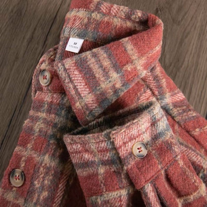 Seofst 여성 가을겨울 기모 체크셔츠 루즈핏 빅사이즈 아우터