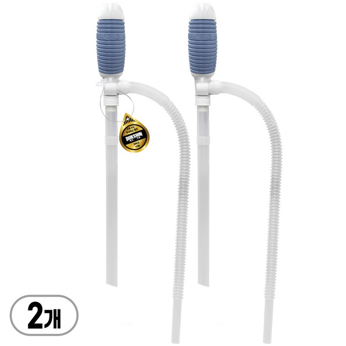 덕신 액체 소분 수동 주유 호스 자바라 펌프 중, 2개