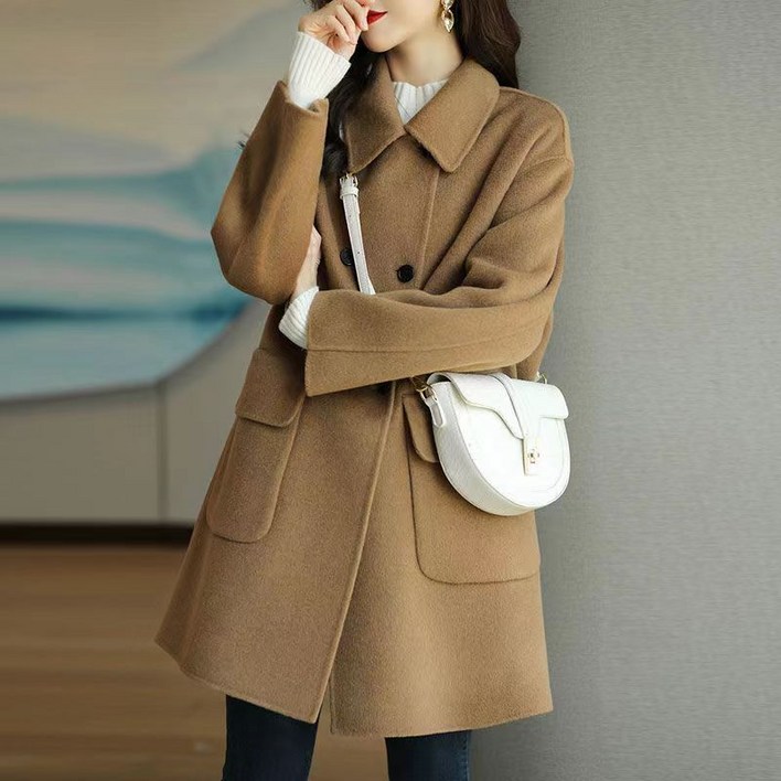 휠렉스 여성 트렌디 더블 버튼 모직 발마칸 코트 JT263 휠렉스 여성 트렌디 더블 버튼 모직 발마칸 코트 JT263
