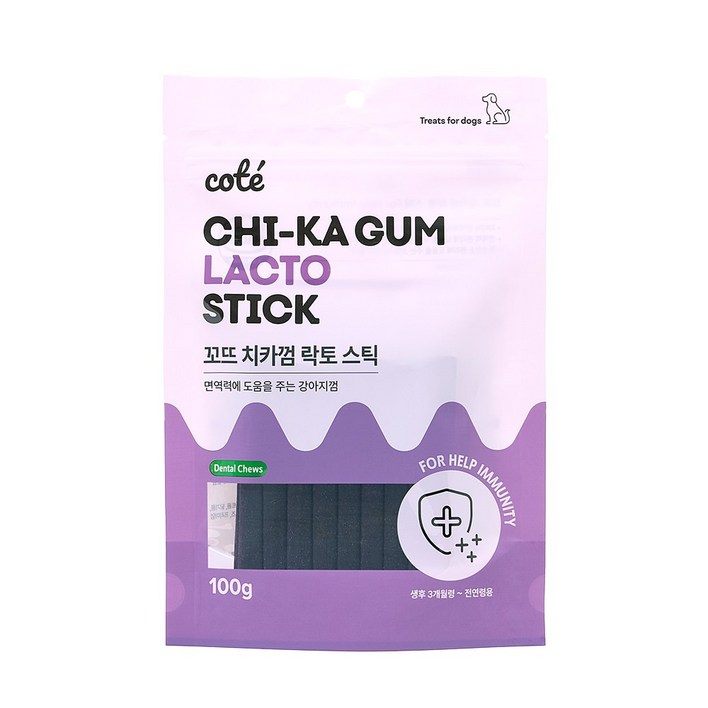 꼬뜨 치카껌 기능성 강아지껌 치석 제거, 100g, 10개, 락토