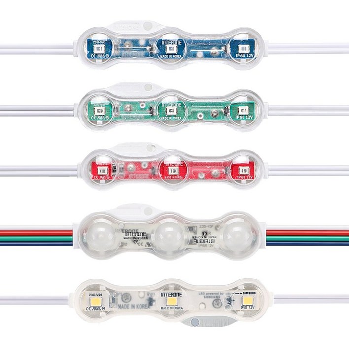인터원 국산 LED 3구 모듈 렌즈 고효율 삼성칩 간판 방수 사인조명, 기타색, 200개