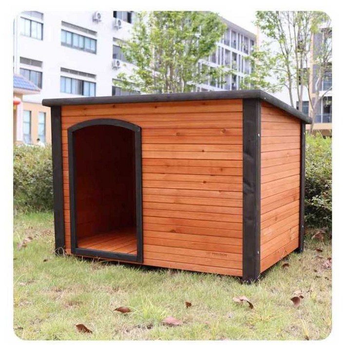 실외 대형견사 진돗개집 마당 반려견 하우스 원목 집, 1개, 일반형 오렌지 대형