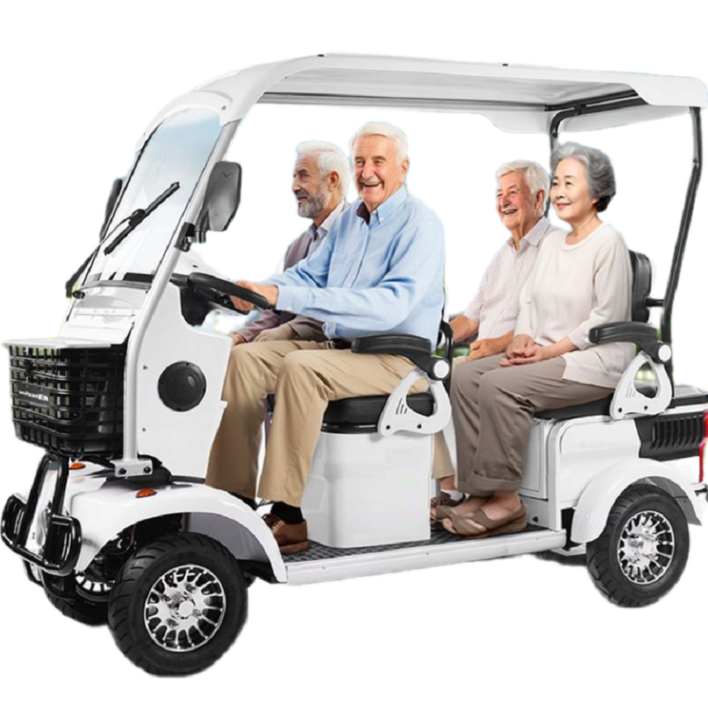 아트테크 지붕형 캐노피 4륜4인 용 장애인 노인 전동스쿠터 방풍방한 레인커튼커버 전동차 언덕등반등판 할리 등하원 통학 쇼핑 거래처 명절 효도 선물 시골 농촌 농업 용, 화이트, 800W60V20A방한방풍레인커튼