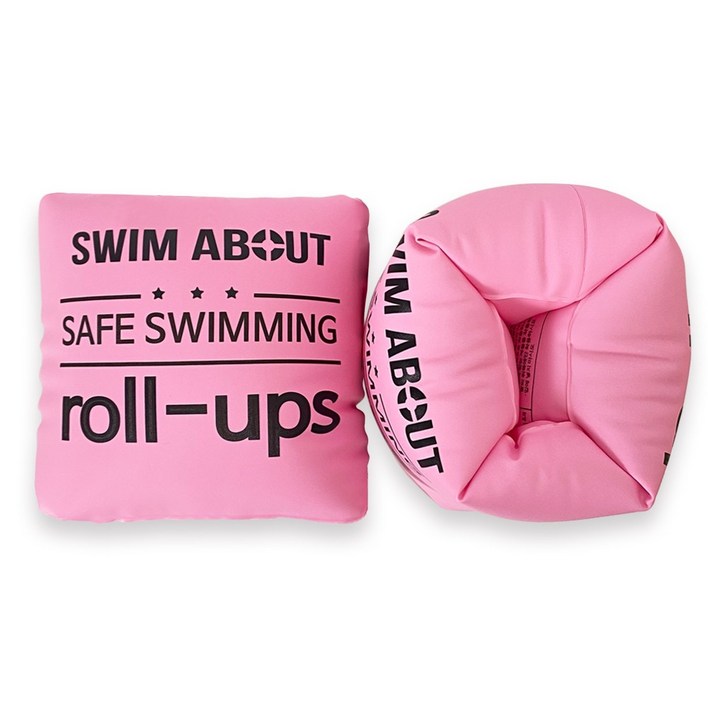 스윔어바웃 롤업 암링 튜브 + 수리패치, 핑크, 2개