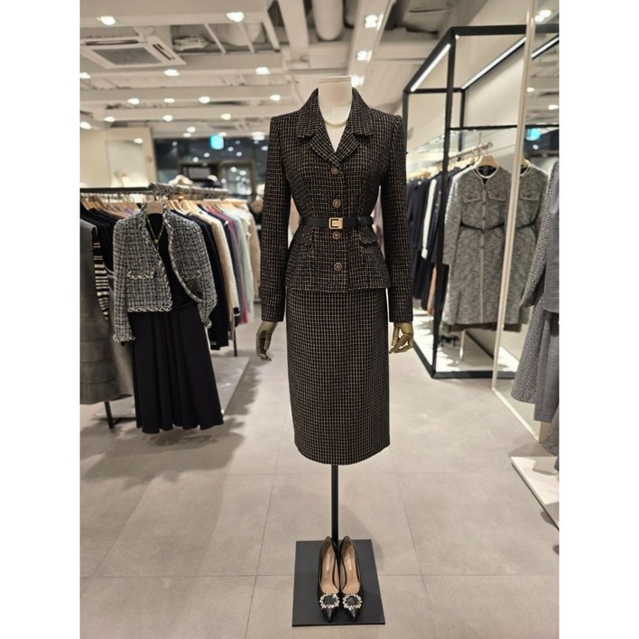 지고트 모혼방 트위드 벨티드 재킷 + H라인 셋업 스커트 세트 (JPBA0JK731,JPBA0SK731) 248894