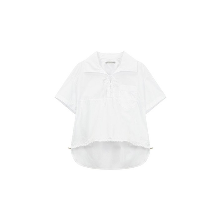 지컷 루즈 핏 레이스업 블라우스 72242600010DG 1286504