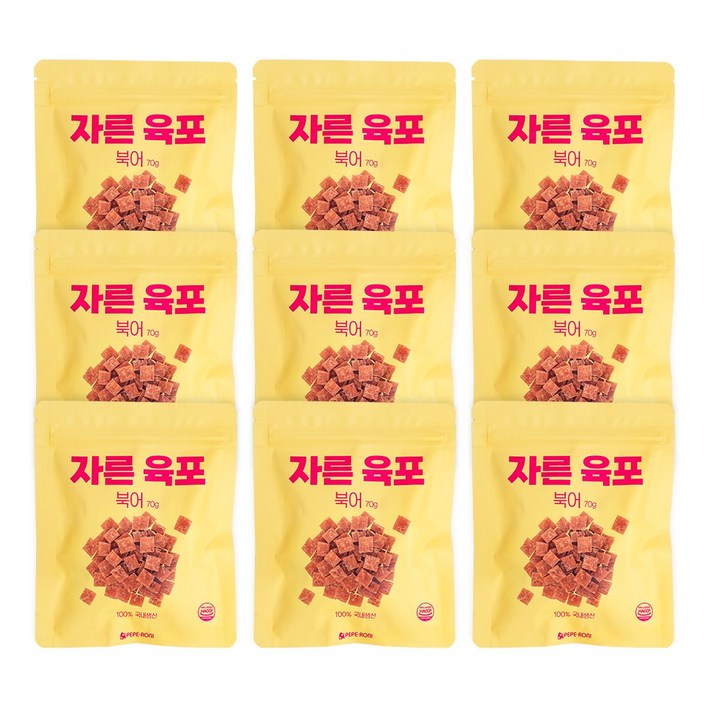 유통기한 25년8월12일 페페로니 자른육포 북어 70g 세트, 9개