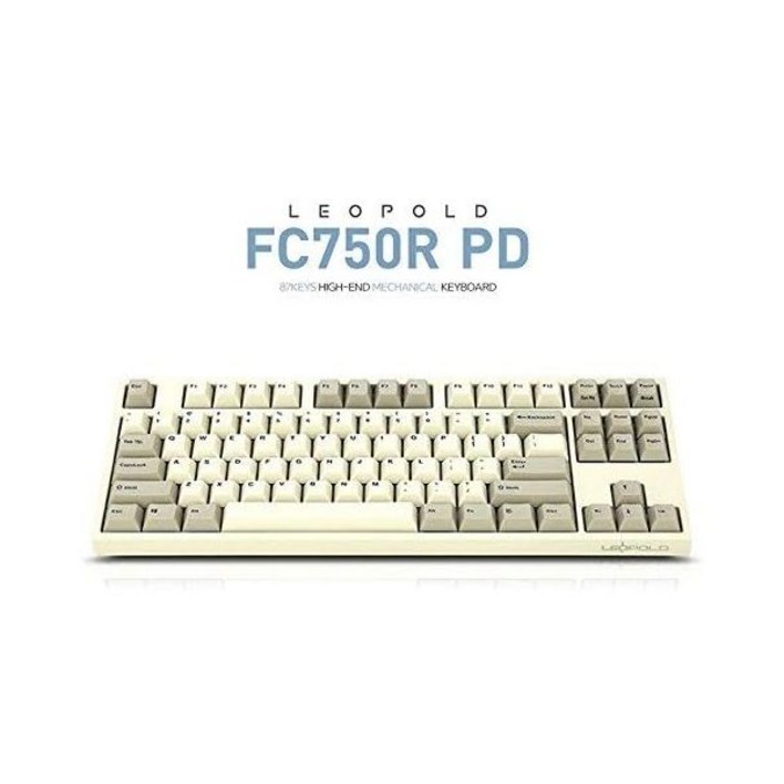 레오폴드 FC750R PD 87keys 고급 기계식 키보드 MX 체리 스위치 1.5mm PBT 흰색/회색 갈색