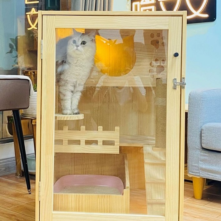 고양이 타워 미니 대형 원목 놀이터 워커 구름다리 폴 소형 켓 DIY 휠 워크