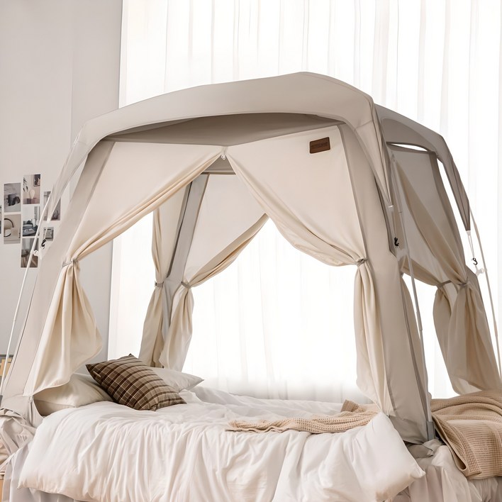 로티캠프 프리미엄 사각 침대 방한 난방텐트