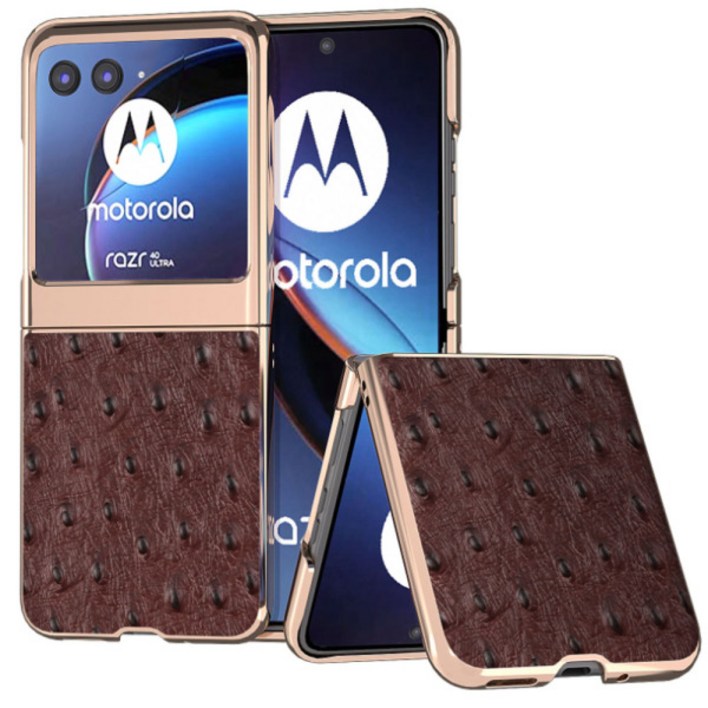 주주연구소 모토로라 레이저40 RAZR40 울트라 케이스 악어가죽, 브라운, 1개