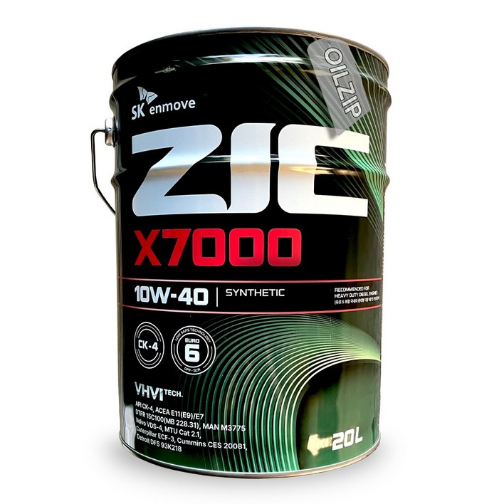 지크 X7000 10W40 20리터 유로6 경유 엔진오일 API CK, 10w40, 1개, 20L 지크 X7000 10W40 20리터 유로6 경유 엔진오일 API CK, 10w40, 1개, 20L