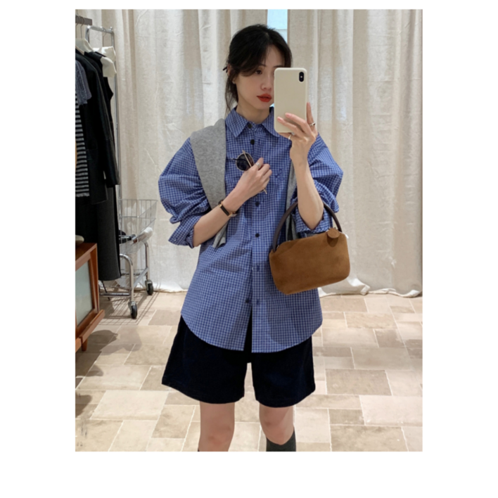 엘 체크셔츠 여성셔츠 엘 체크셔츠 여성셔츠