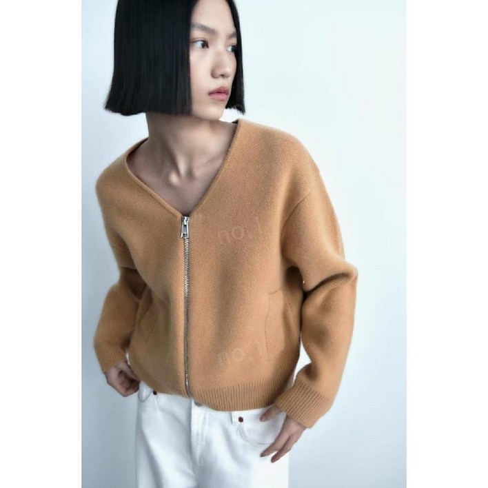 ZARA 자라 가을 신상 여성 집업 울 파일럿 자켓 니트 점퍼