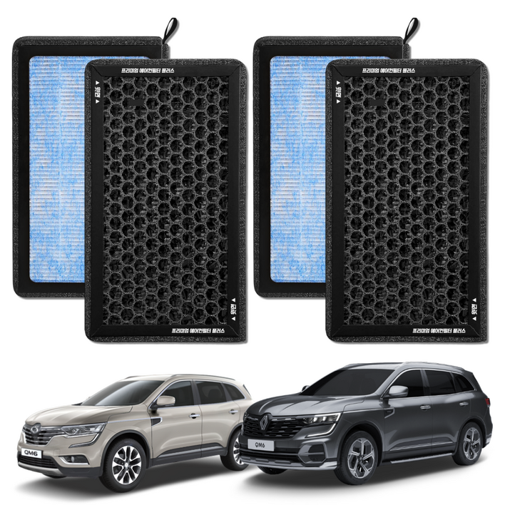 11 PM 0.3 에어컨필터 활성탄 블루 초미세먼지, 2개, QM6 FCP23