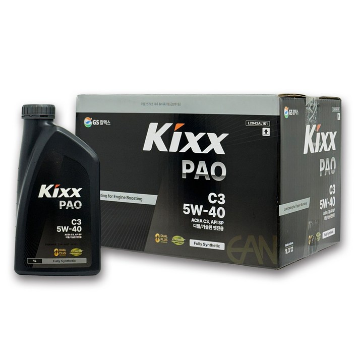 GS KIXX PAO C3 5W40 합성엔진오일 1L, 12개, 5w40