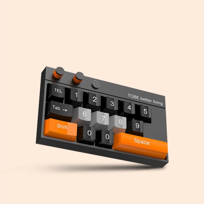 BIENOE 차량용 프리미엄 키보드형 주차번호판, 1개, 오렌지+블랙