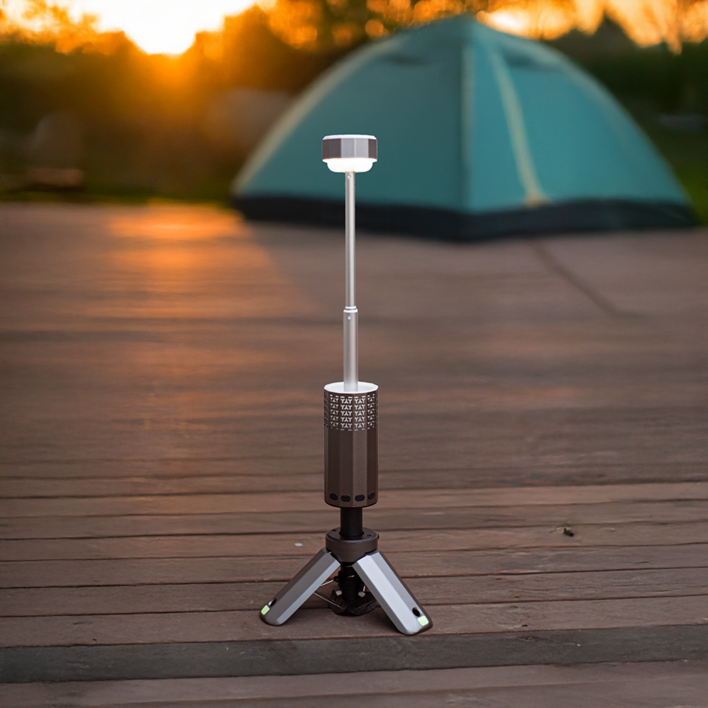 스쿠존 303 멀티랜턴 캠핑조명 캠핑 랜턴 후레쉬 손전등 충전식 led 작업등 캠핑등 무드등 스탠드 높이조절 조명등, 1개, 블랙 파우치 포함