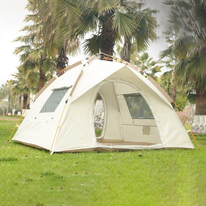 Lizziery 텐트 야외 캠핑 접이식 전자동 속개 풀세트 두꺼운 텐트, 두 개의 문과 두 개의 창 버전 텐트(더블 )