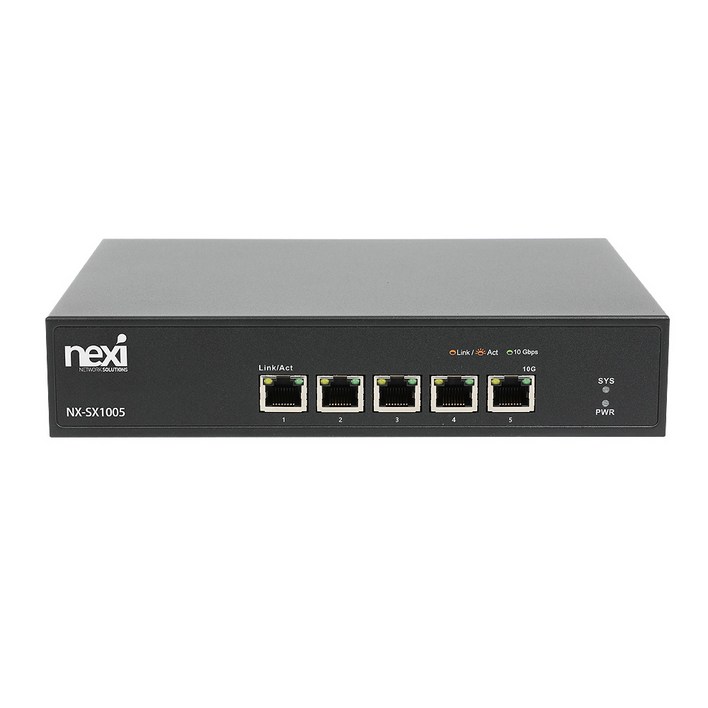 넥시 NX1409 기가비트 5포트 10G 스위칭 허브 NXSX1005 랙마운트지원