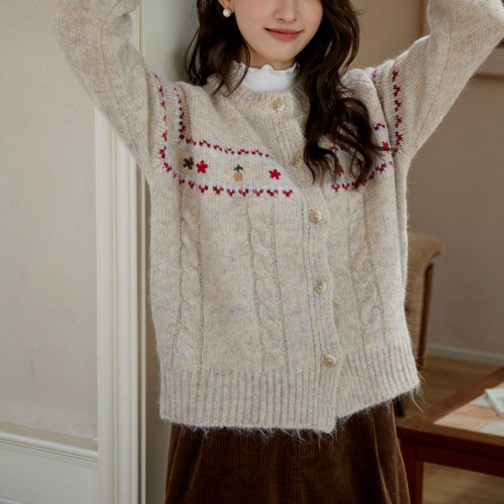 플럭시아 상큼발랄 따뜻한 모비딕 니트가디건