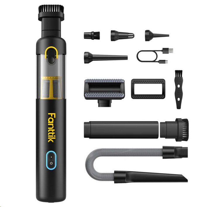 판틱 Fanttik 슬림 V8 Apex 19000Pa 차량용 무선 핸디 청소기, 블랙