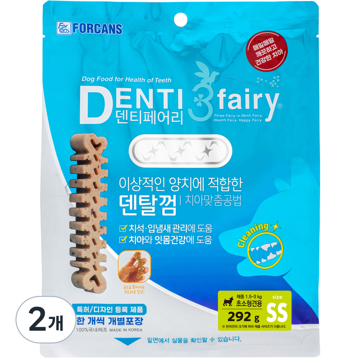포켄스 강아지 덴티페어리 SS 62p 다피오카, 다피오카, 292g, 2개