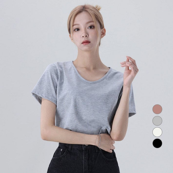 어썸어라운드 여성용 비브 여리핏 브이넥 반팔 티셔츠 어썸어라운드 여성용 비브 여리핏 브이넥 반팔 티셔츠