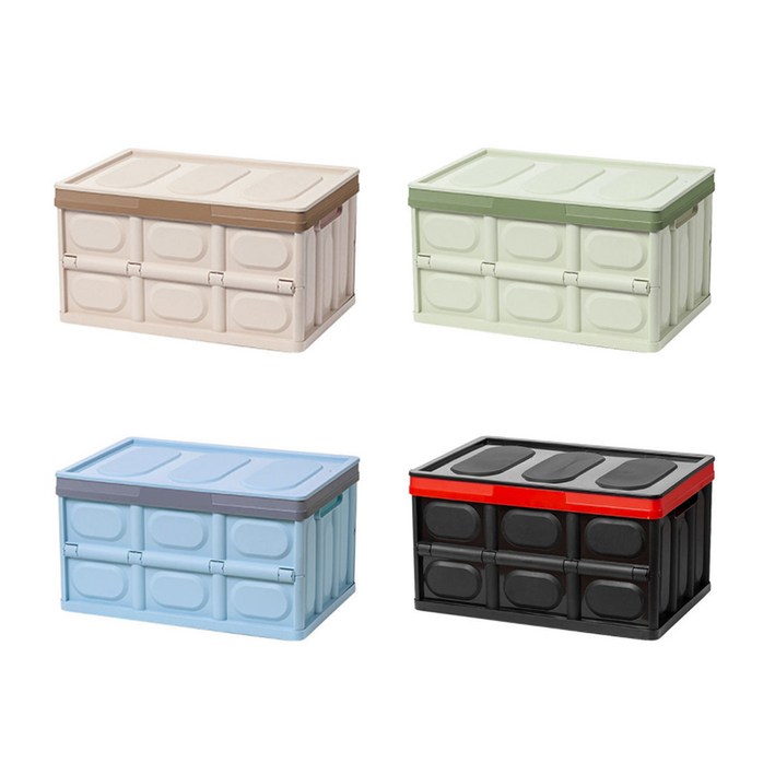 30L, 56L접이식 플라스틱 다용도 박스 장난감 트렁크 수납함 베이지그린블루블랙