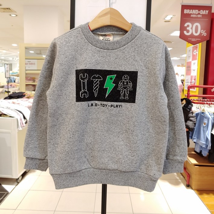 리틀밥독 겨울 이월 초특가 아동 키즈 토이즈 로봇 기모 맨투맨 겨울티셔츠 균일가 티셔츠