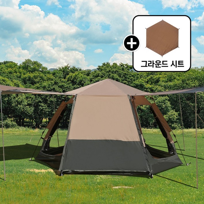 카르닉 라에뉴 원터치텐트 5-6인 투톤 카키베이지, 일반타입(카키오트베이지), 대형+전용시트(데저트탄)