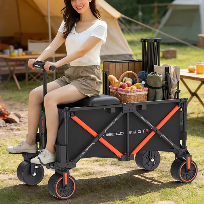 웨건탑 리모컨이 필요없는 탑승가능한 전동웨건 GT3제품 이동식 캠핑웨건 탑승웨건, 1개, 아웃도어형