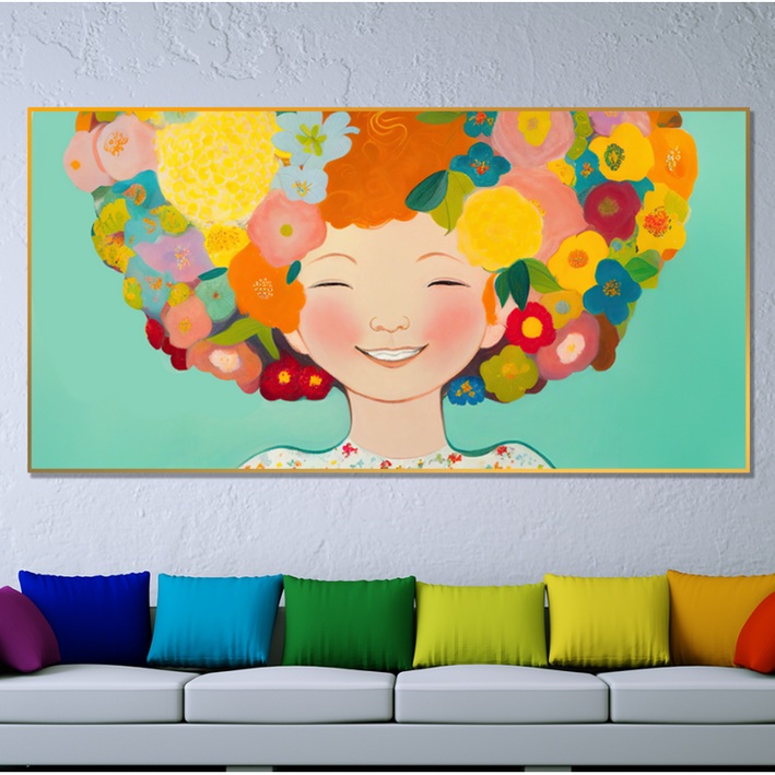 아트블루 꽃의 여인 인물 추상화 북유럽 감성 그림 인테리어 액자, 13꽃13꽃 머리 여인 머리 여인 아트블루 꽃의 여인 인물 추상화 북유럽 감성 그림 인테리어 액자, 13꽃13꽃 머리 여인 머리 여인