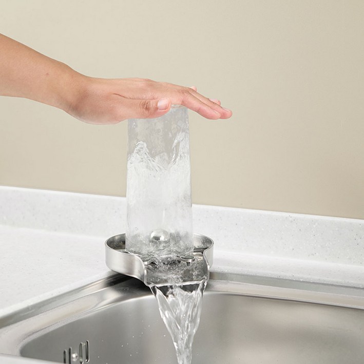 [방문설치포함]현대큐밍 프리미엄 자동 컵세척기 고압 회전 텀블러세척 싱크대 컵 세척기 HZZCD00S0D