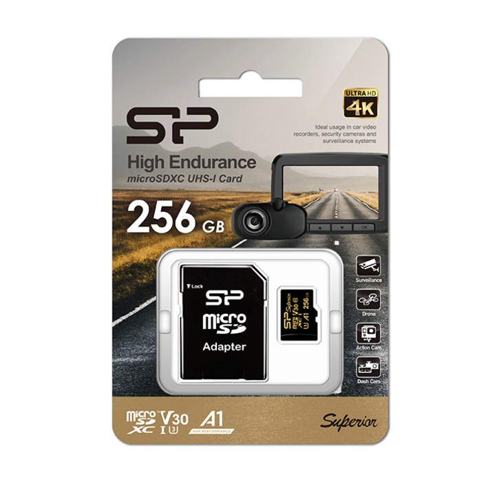 [실리콘파워]microSDXC Golden Superior UHS-I U3 A1 V30 256GB -SP256GBSTHDV3V1GSP-, 256GB, 1개
