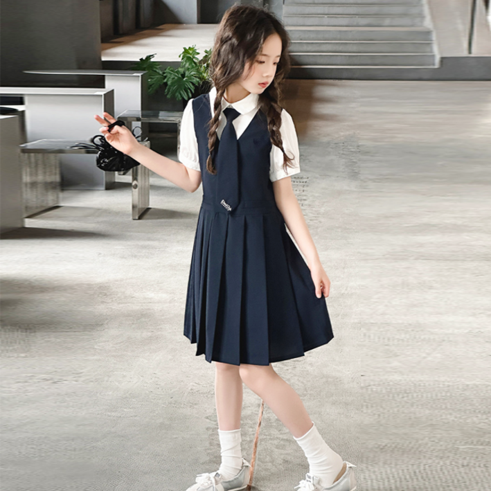 해피델리 주니어 파이얀 클래식 주름 원피스  초등학생 아동 유아 여자아이 여름 반팔티 스커트