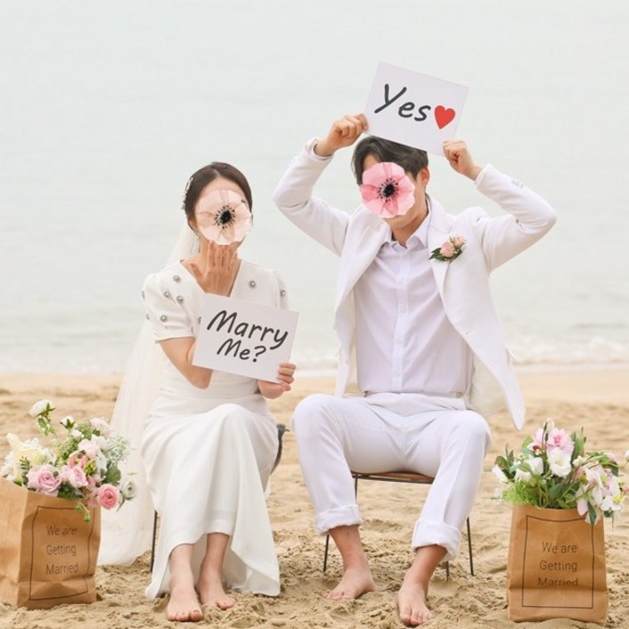 웨딩촬영 메리미 예스 피켓 A타입 웨딩촬영소품 BOO다방 웨딩피켓 시선을 사로잡는 웨딩 소품