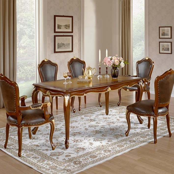 유캐슬 마호가니 원목 모바도 6인식탁세트, 단품, 상세 설명 참조