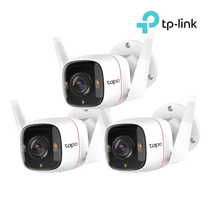TP-Link Tapo C320WS 3팩 실외 야간 칼라 아파트 매장 CCTV 무선카메라