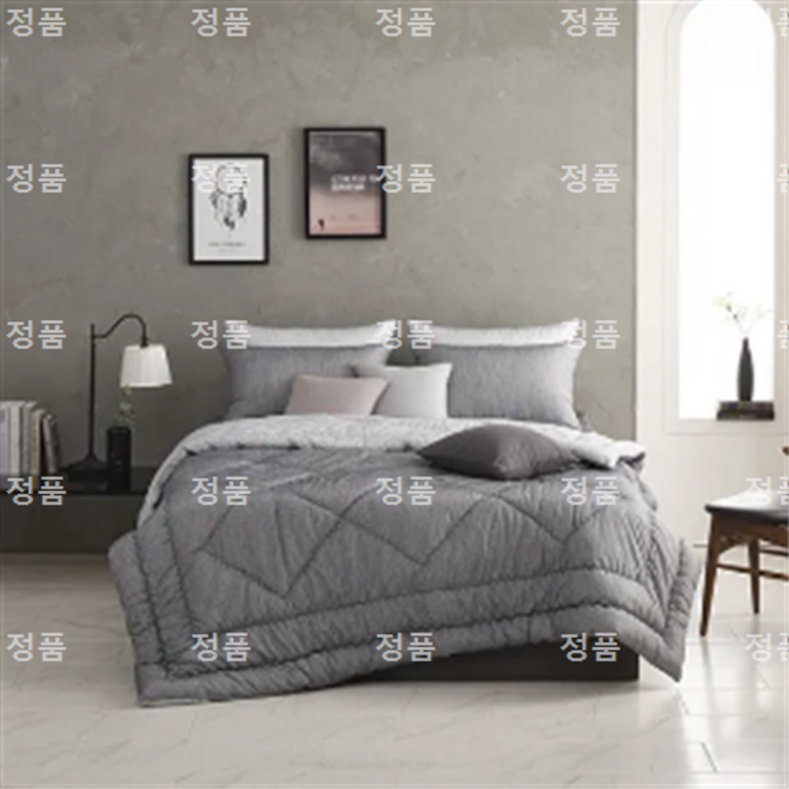 알레르망 데런2 차렵이불 D 4종세트 그레이리버서블 이불1p  패드1p  베개커버2p