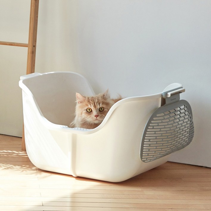 모노모그 스윙캣 향균 오픈 대형 고양이 화장실 1세트, 민트블루