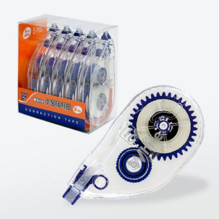알파 수정테이프세트 ACT 1158 5개입 5mmX8M 바르네 저렴하고 쓰기좋은 수정용품