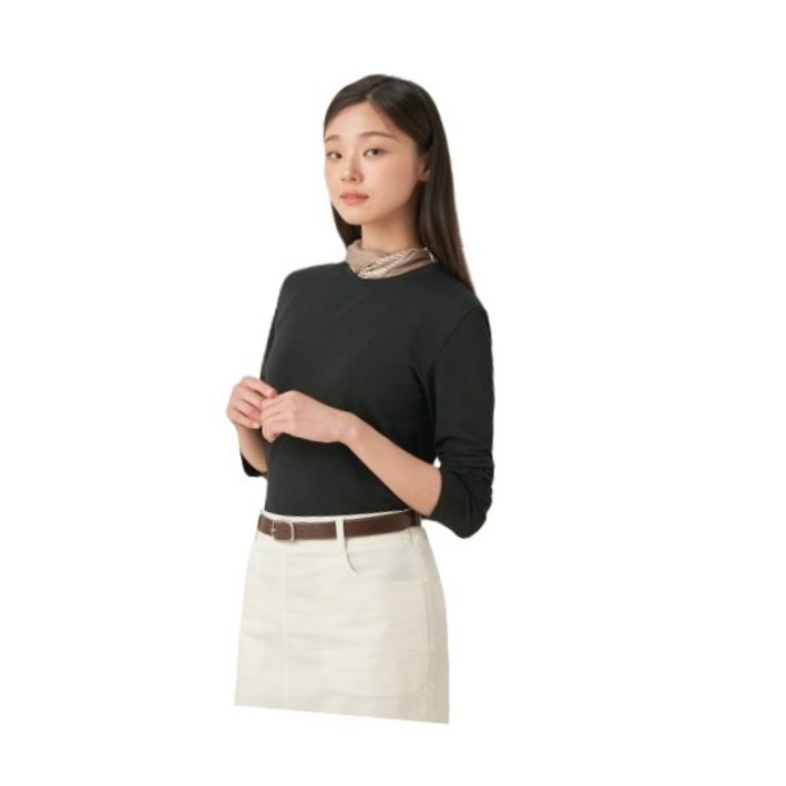 정품발송 빈폴레이디스 Essential 모달 혼방 긴소매 티셔츠 블랙 BF5741E025 334088