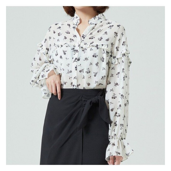 미쏘 미쏘 플로럴 러플 블라우스